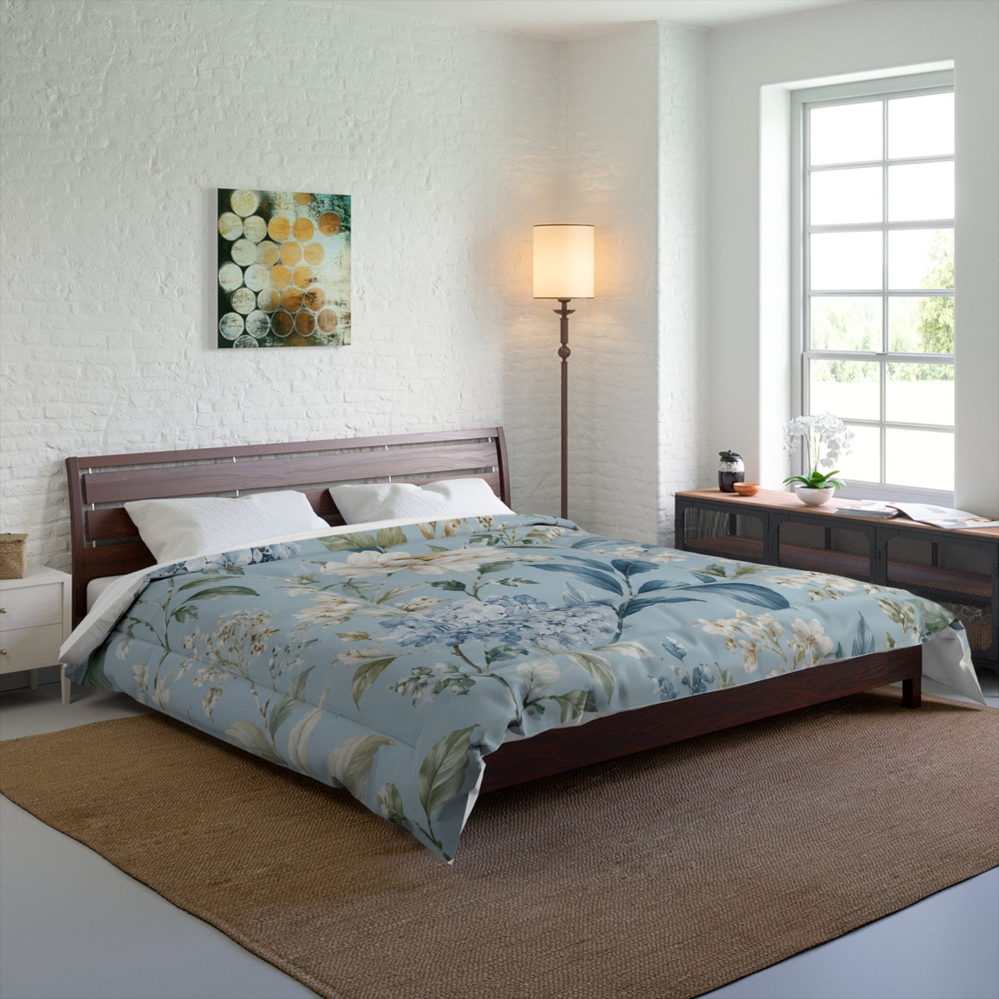Blue Vintage Hydrangea & Peony Bedding