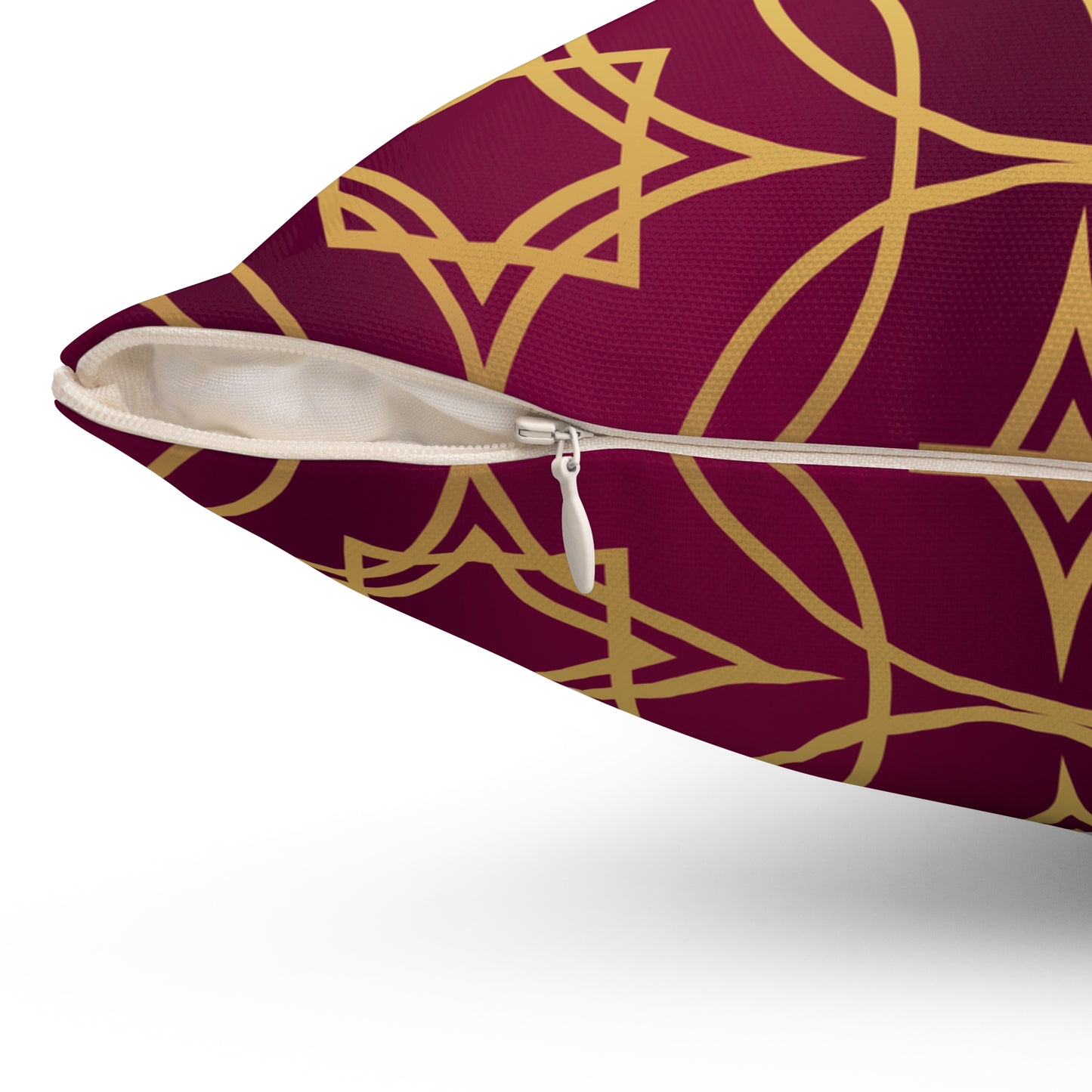 Gilded Geometric Burgundy & Gold Decorative Pillow