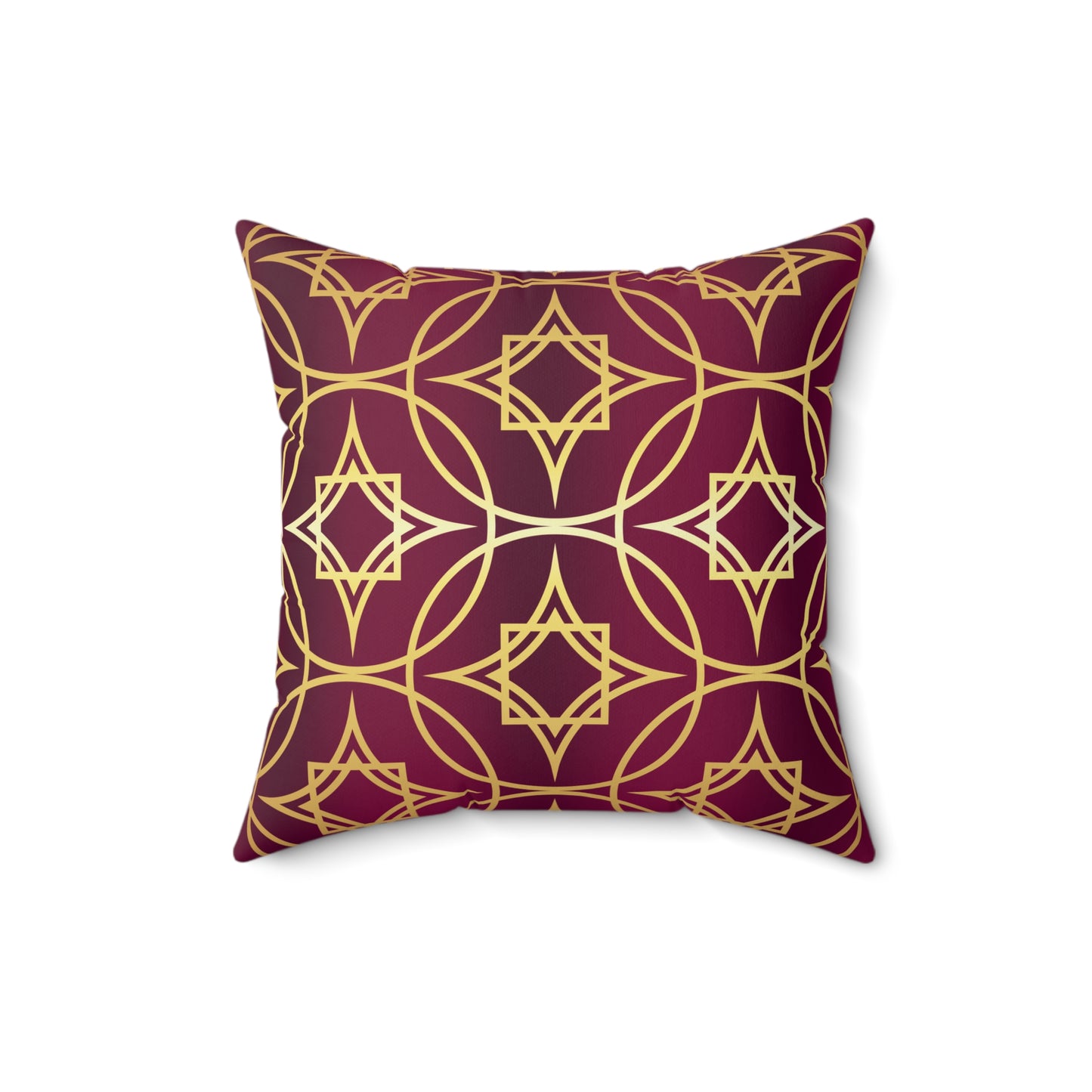 Gilded Geometric Burgundy & Gold Decorative Pillow