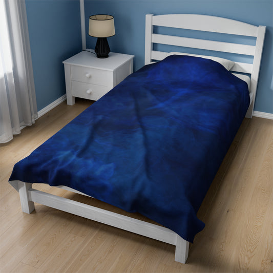 A Kind of Smoky Blue Velveteen Plush Blanket