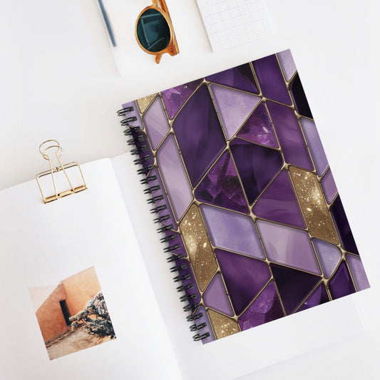 Amethyst Mosaic Spiral Notebook - Ruled Line