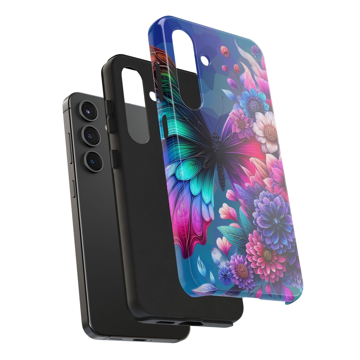 Butterfly Bloom Tough Phone Case — Floral Protective Phone Cover