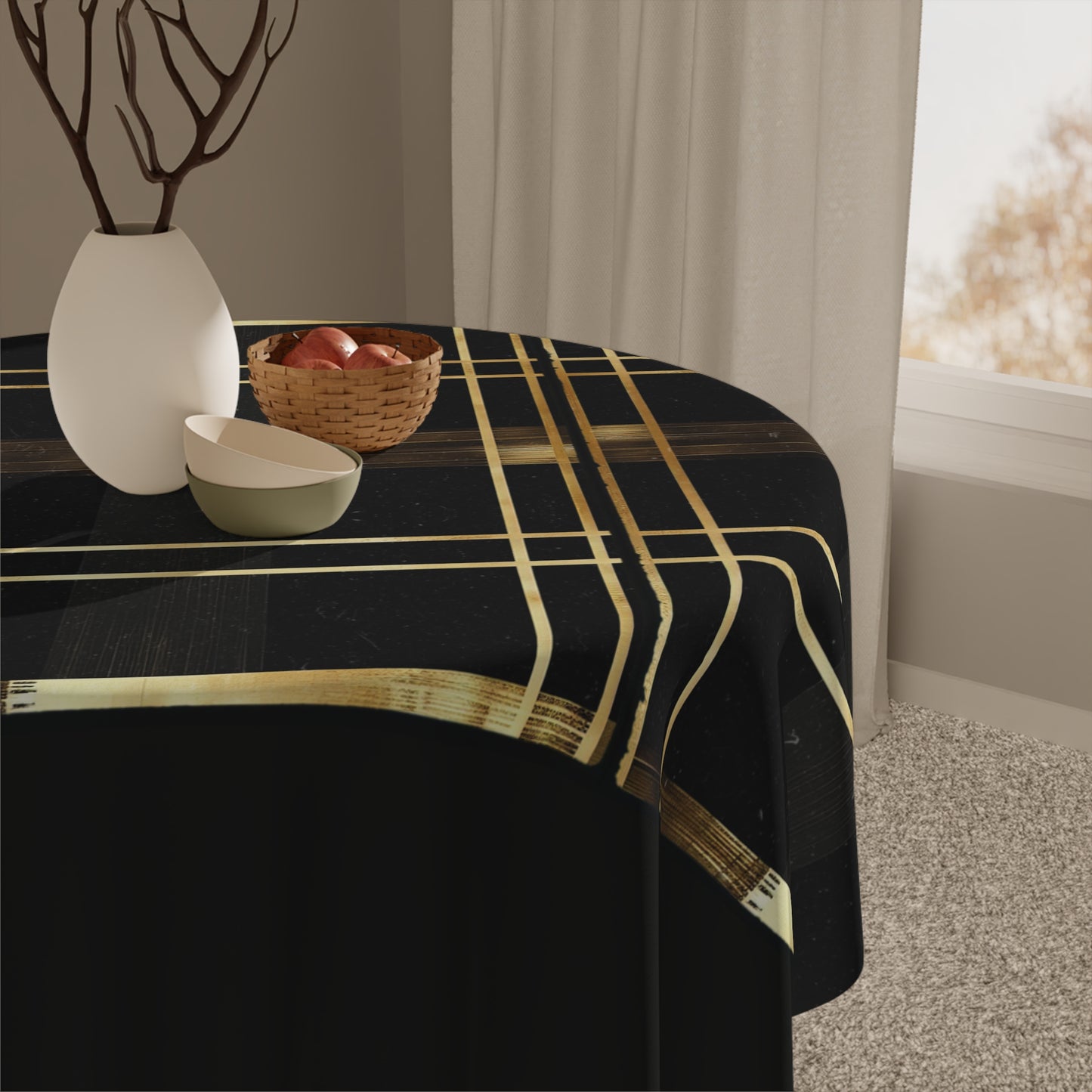 Noir & Gold Glam Tablecloth
