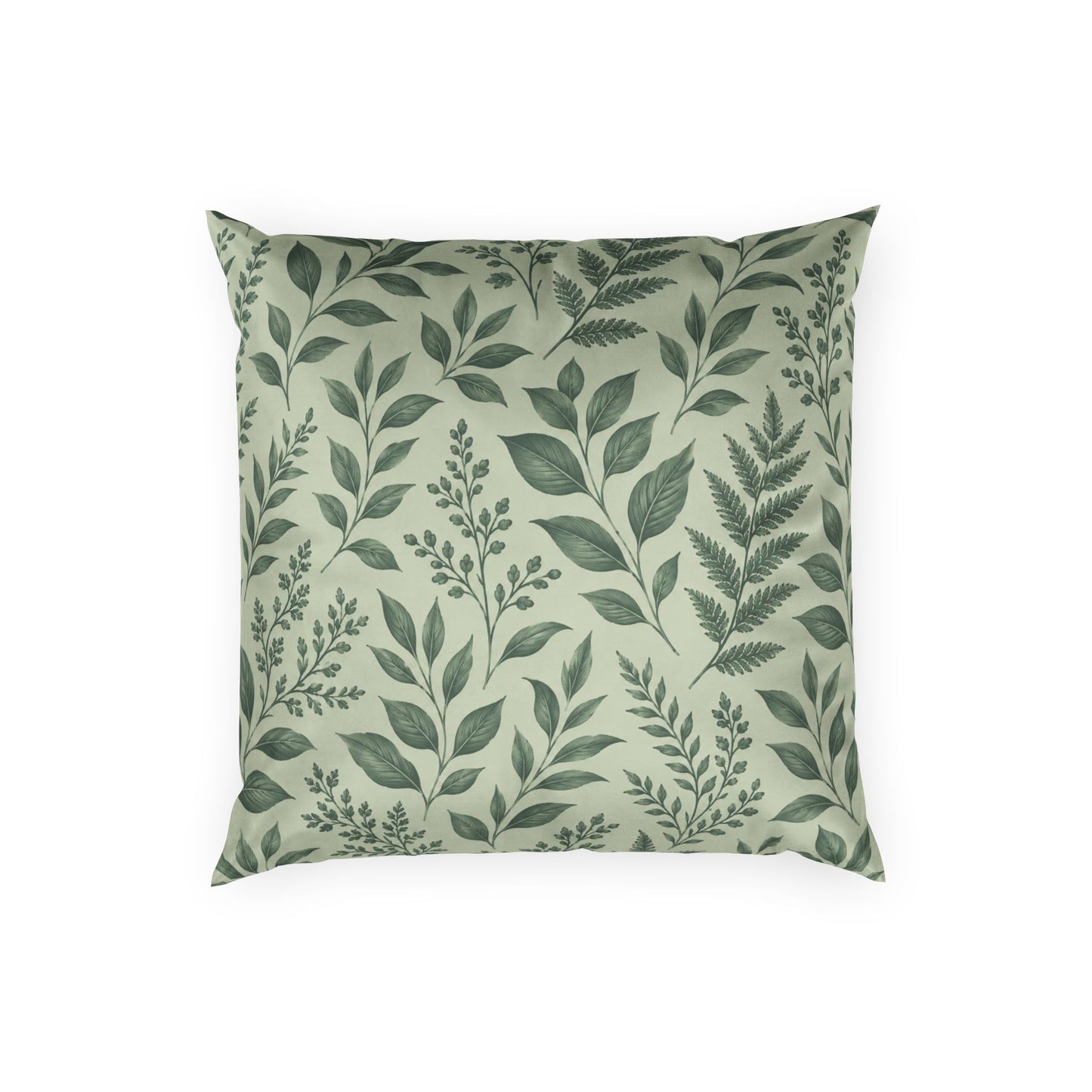 Botanical Green Leaf Velvet Pillow - Decorative Throw Cushion