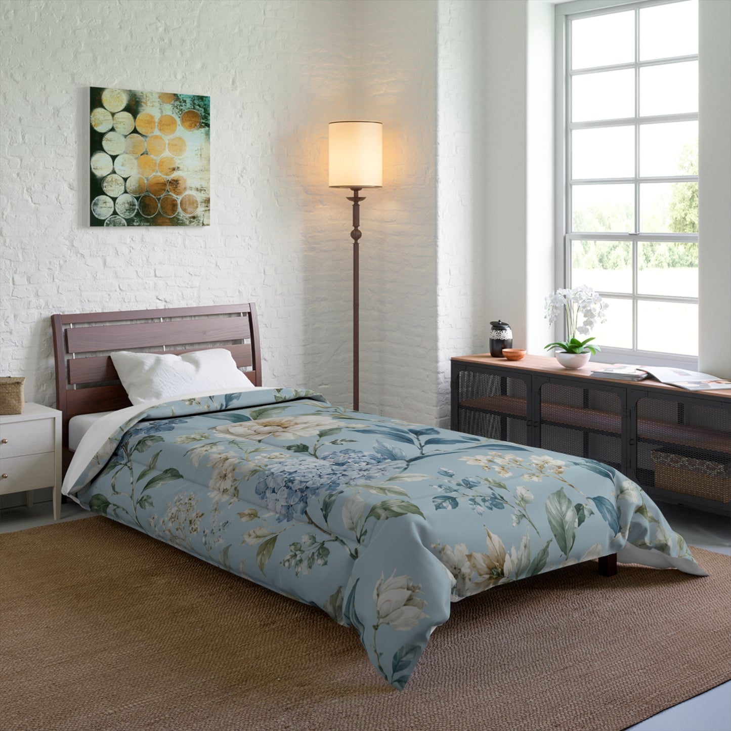 Blue Vintage Hydrangea & Peony Bedding
