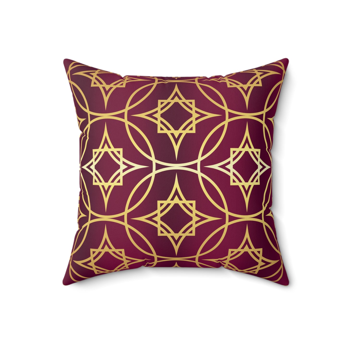Gilded Geometric Burgundy & Gold Decorative Pillow
