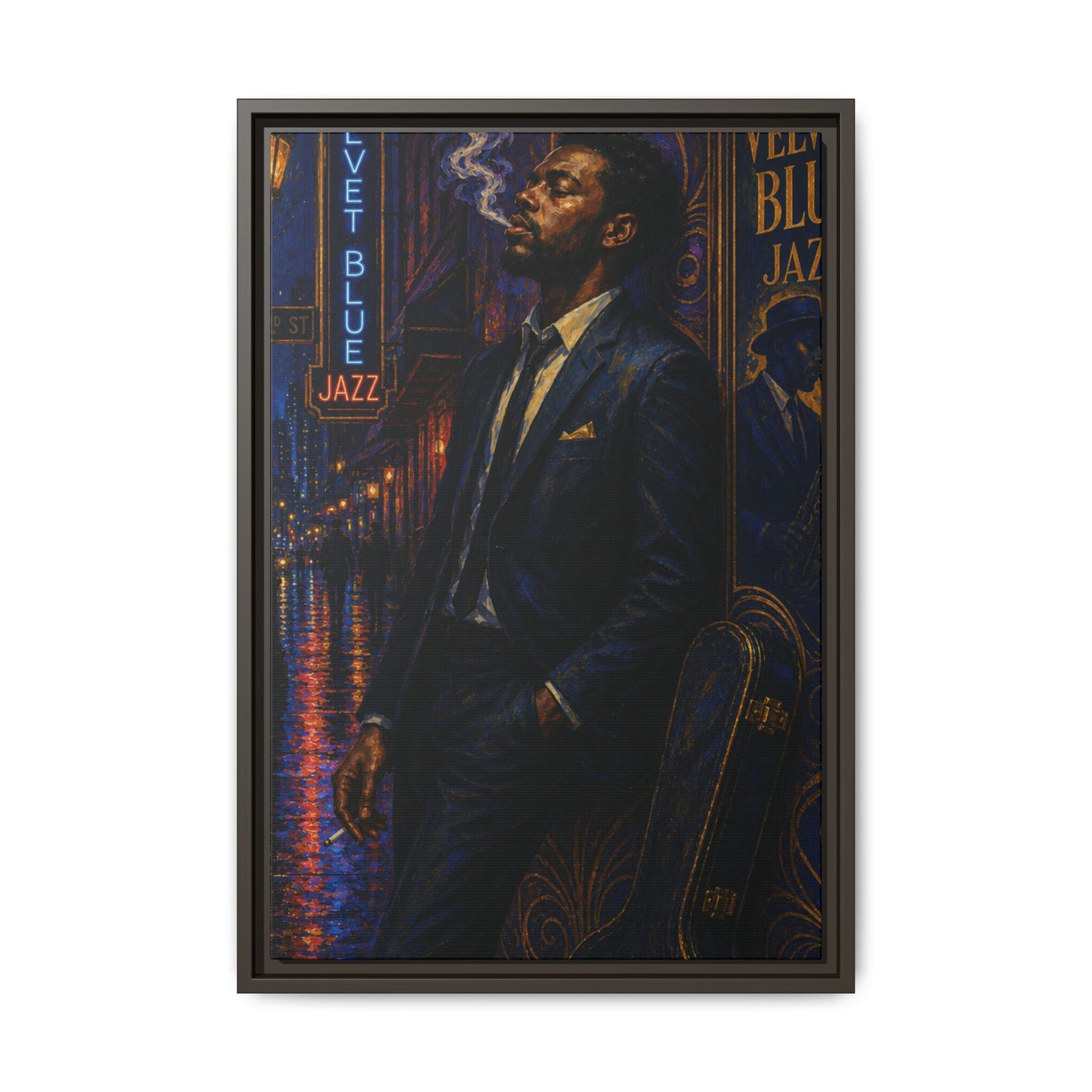 After the Gig Framed Retro Jazz Music Canvas Print