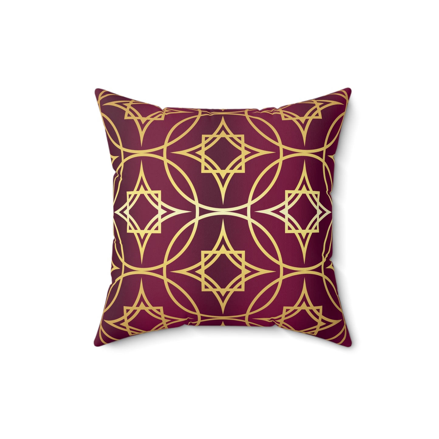 Gilded Geometric Burgundy & Gold Decorative Pillow