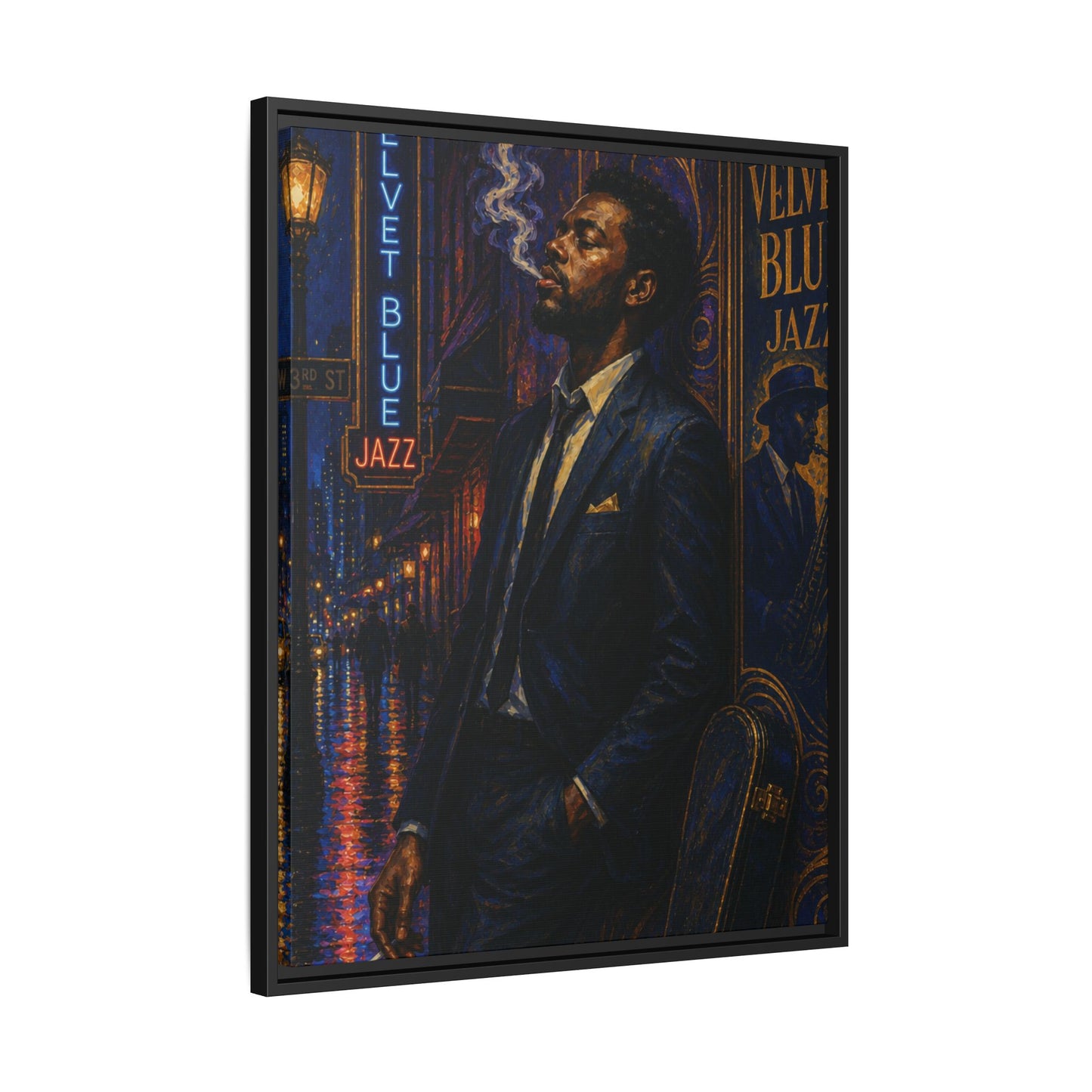 After the Gig Framed Retro Jazz Music Canvas Print