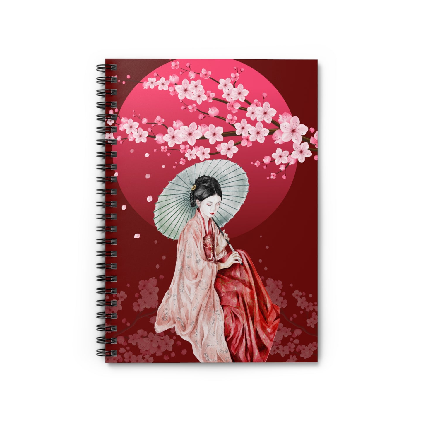 Cherry Blossoms Cherry Moon Spiral Notebook - Ruled Line