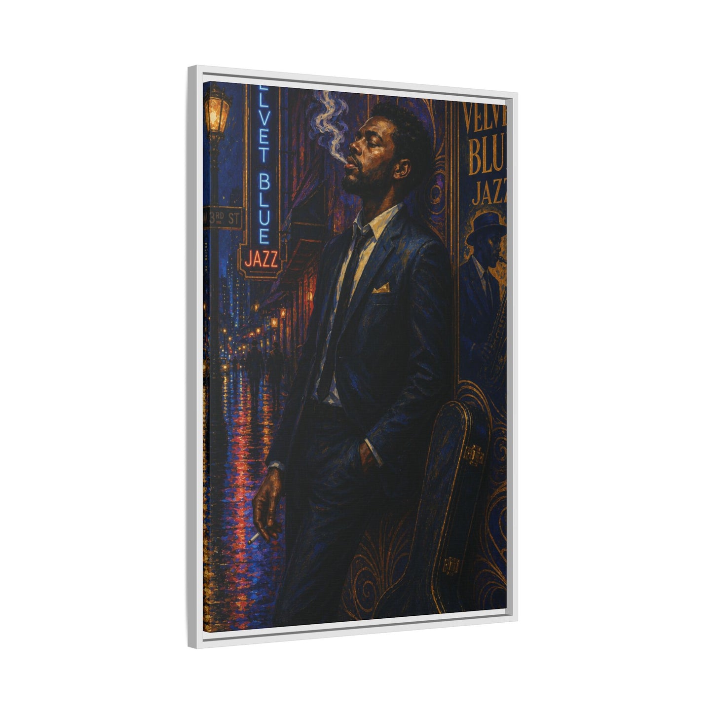 After the Gig Framed Retro Jazz Music Canvas Print