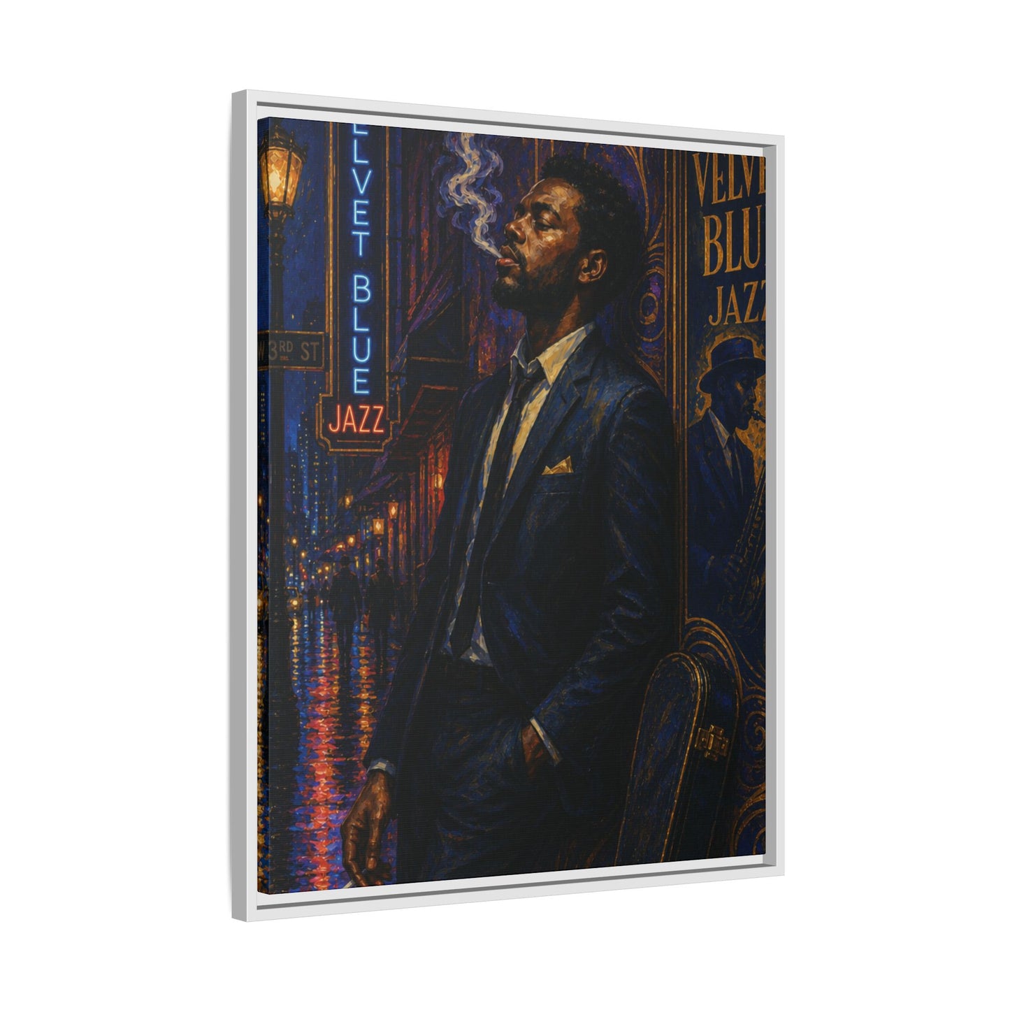 After the Gig Framed Retro Jazz Music Canvas Print