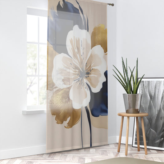 Abstract Floral Sheer Curtain (1)