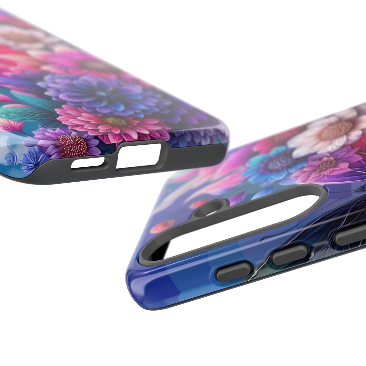Butterfly Bloom Tough Phone Case — Vibrant Purple Blossom Protective Cover