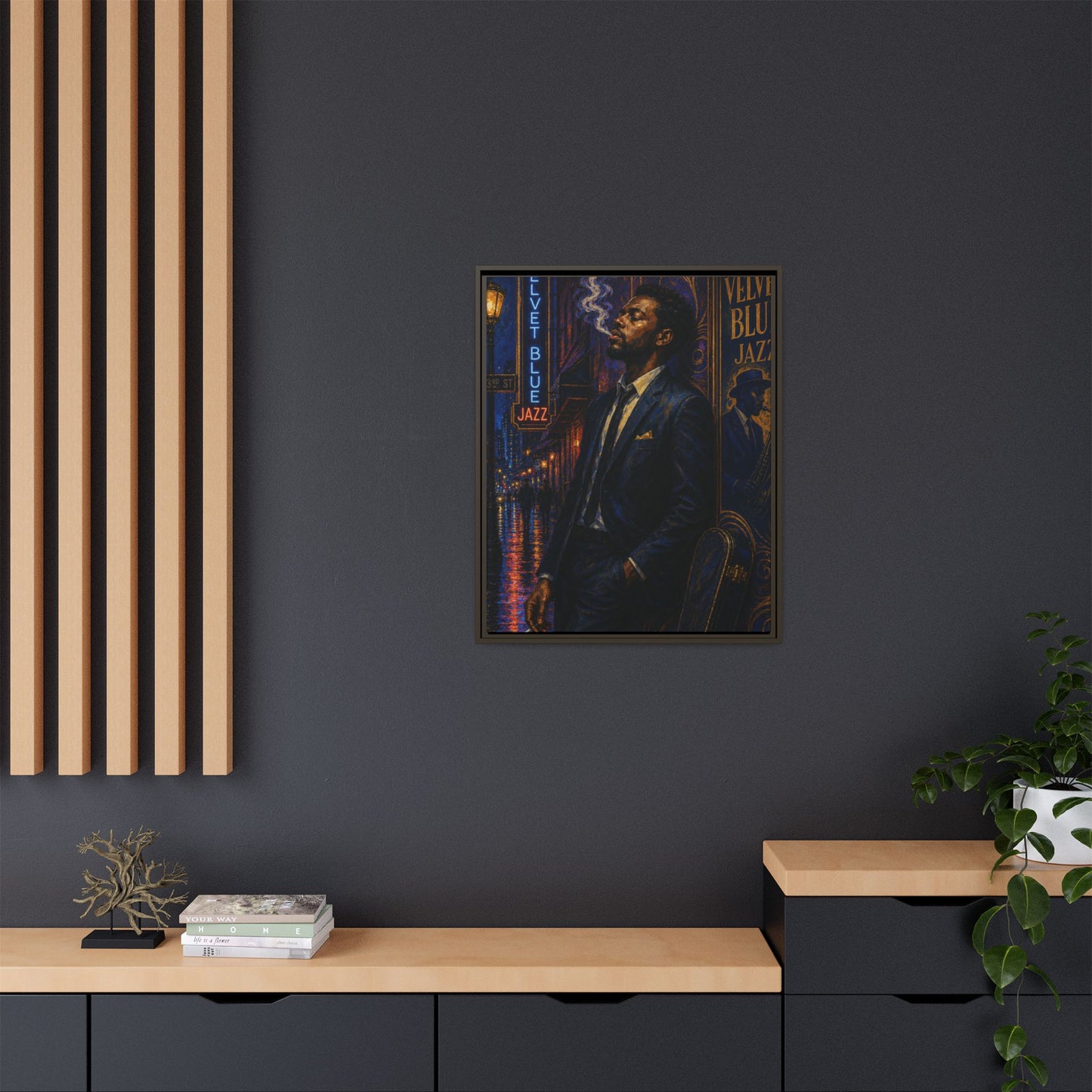 After the Gig Framed Retro Jazz Music Canvas Print