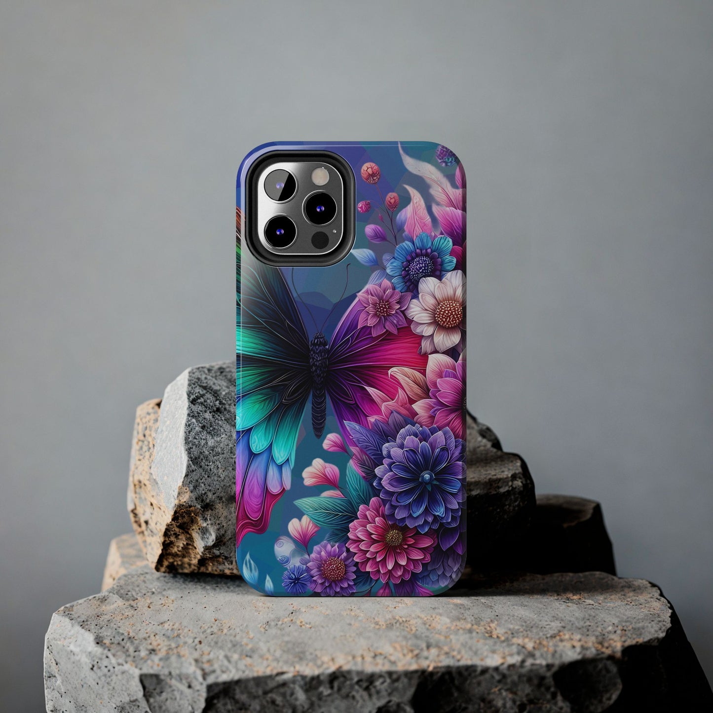 Butterfly Bloom Tough Phone Case — Floral Protective Phone Cover