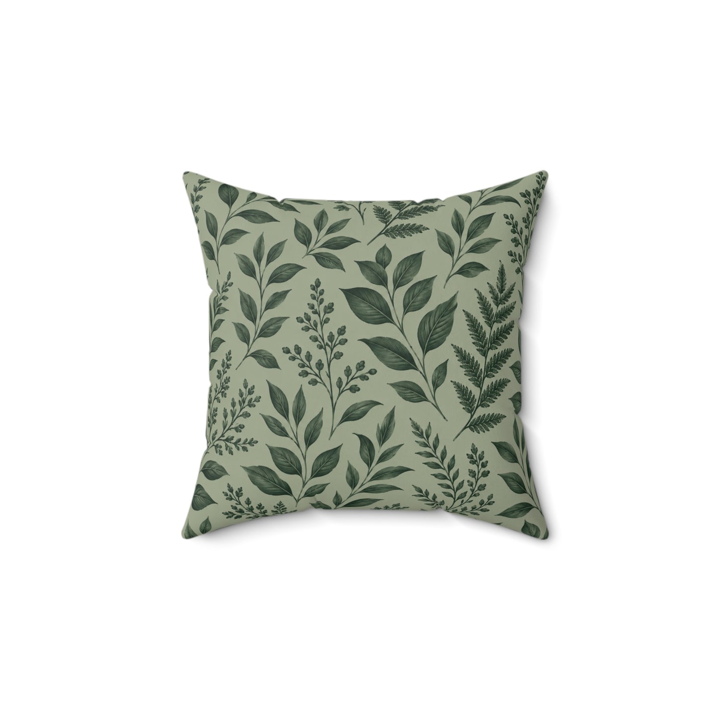 Botanical Green Leaf Throw Pillow – Decorative Cushion