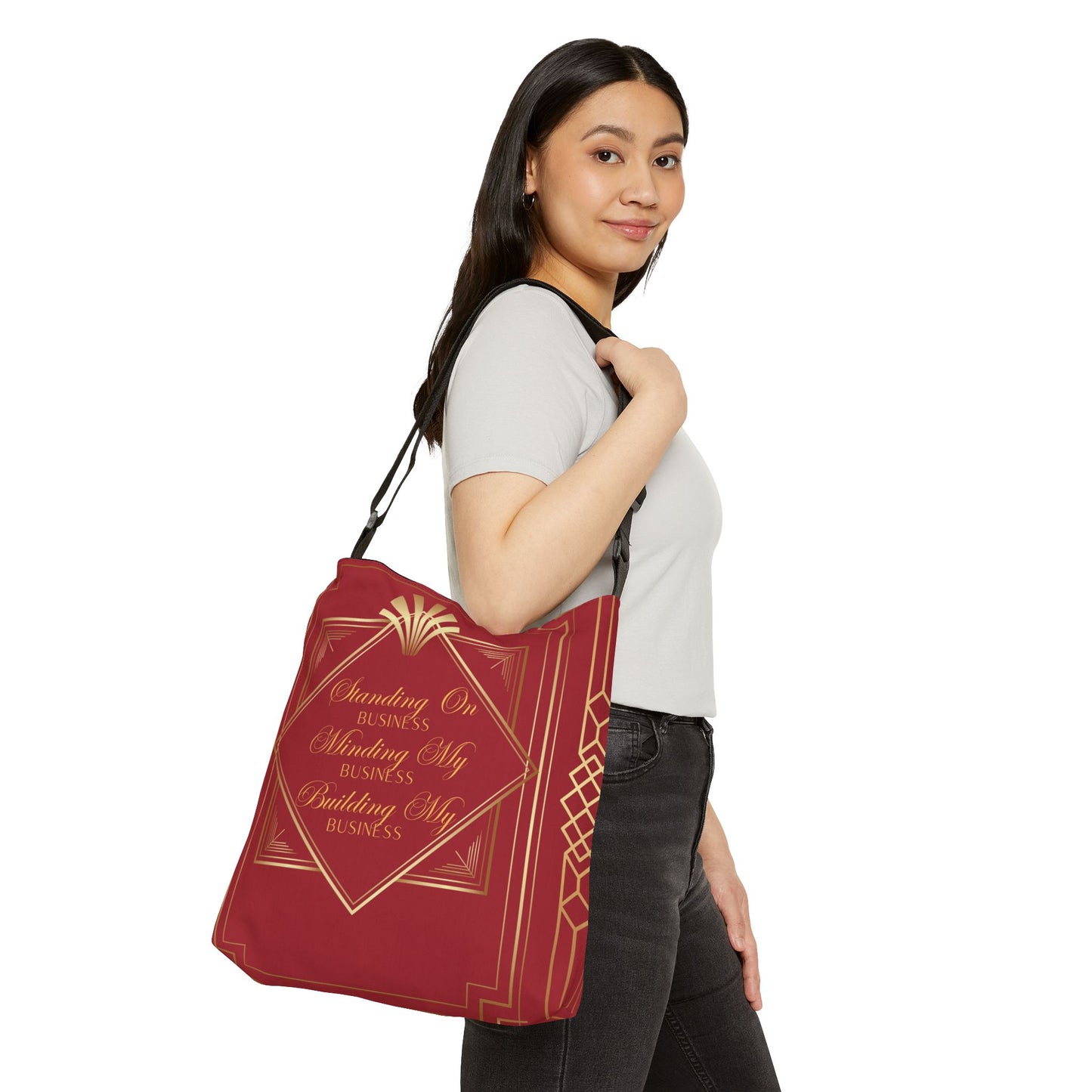 Business 2 (Red) Adjustable Tote Bag (AOP)