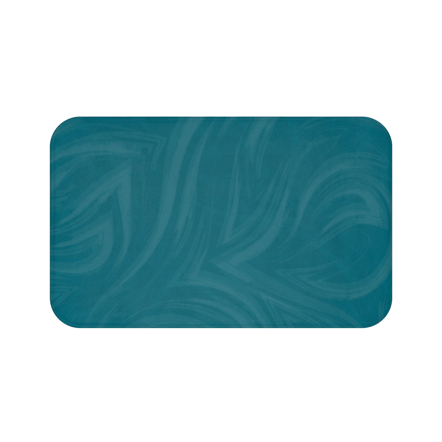 Teal Wave Bath Mat — Plush Absorbent Bathroom Rug