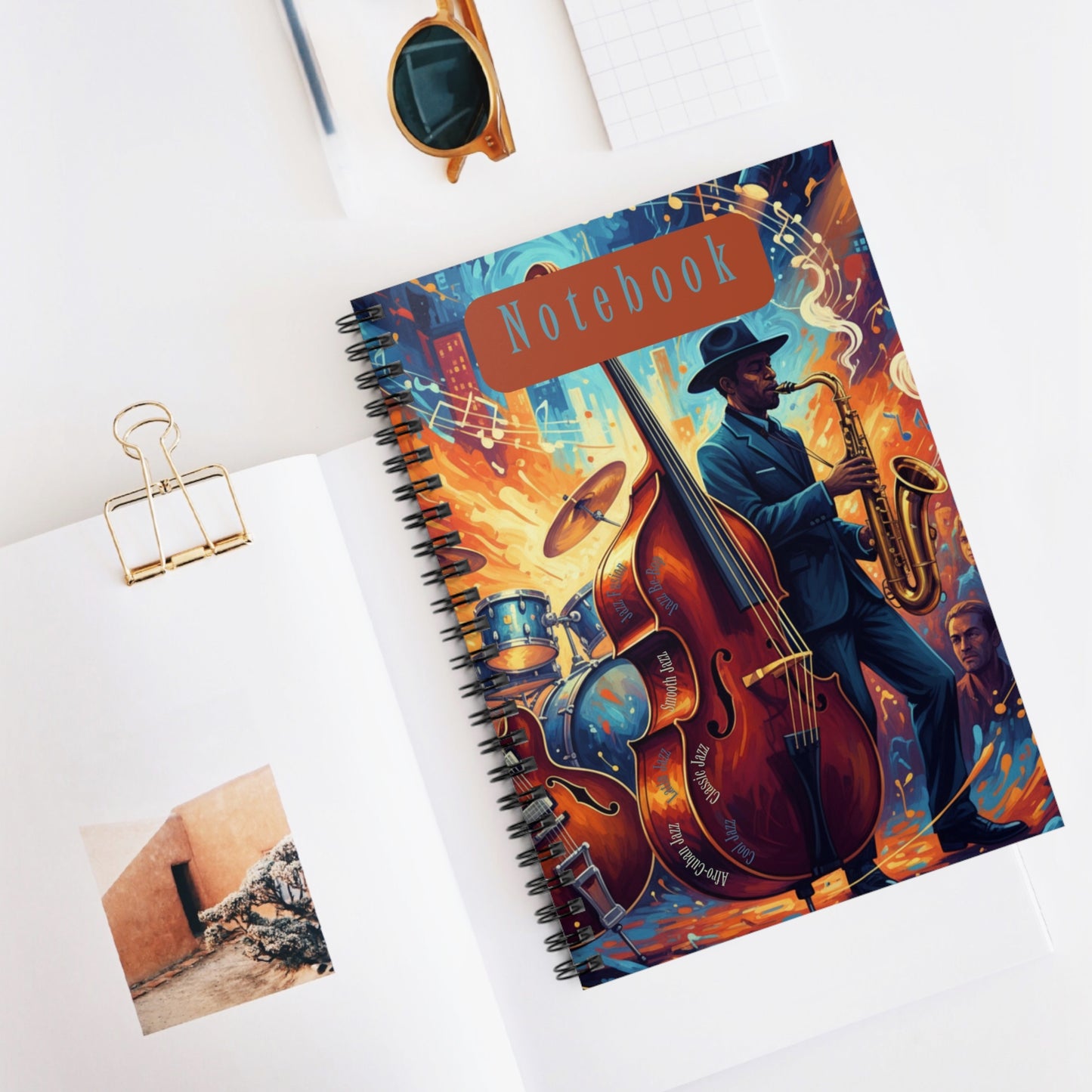 Jazz Music Spiral Notebook - Ruled Line
