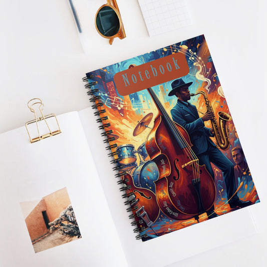 Jazz Music Spiral Notebook - Ruled Line