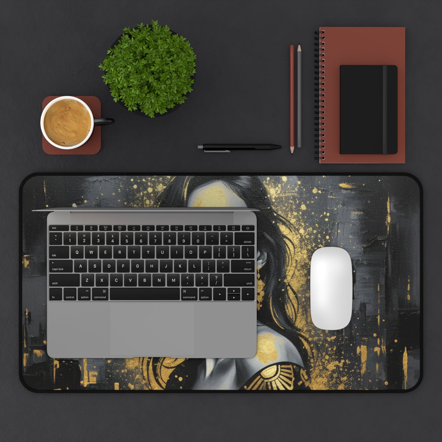 Glam Girl (Gold/Black) Desk Mat