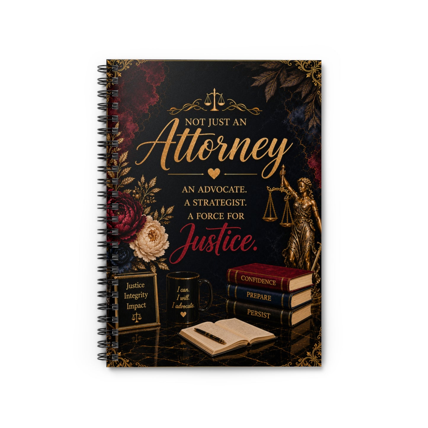 Attorney Spiral Notebook — "Not Just an Attorney" Justice-Themed Ruled Journal