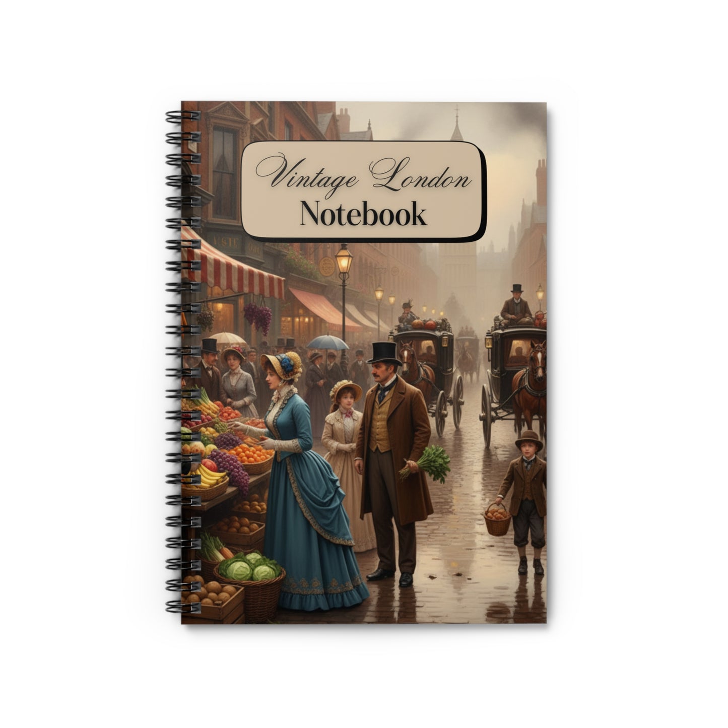Vintage London Spiral Notebook - Ruled Line