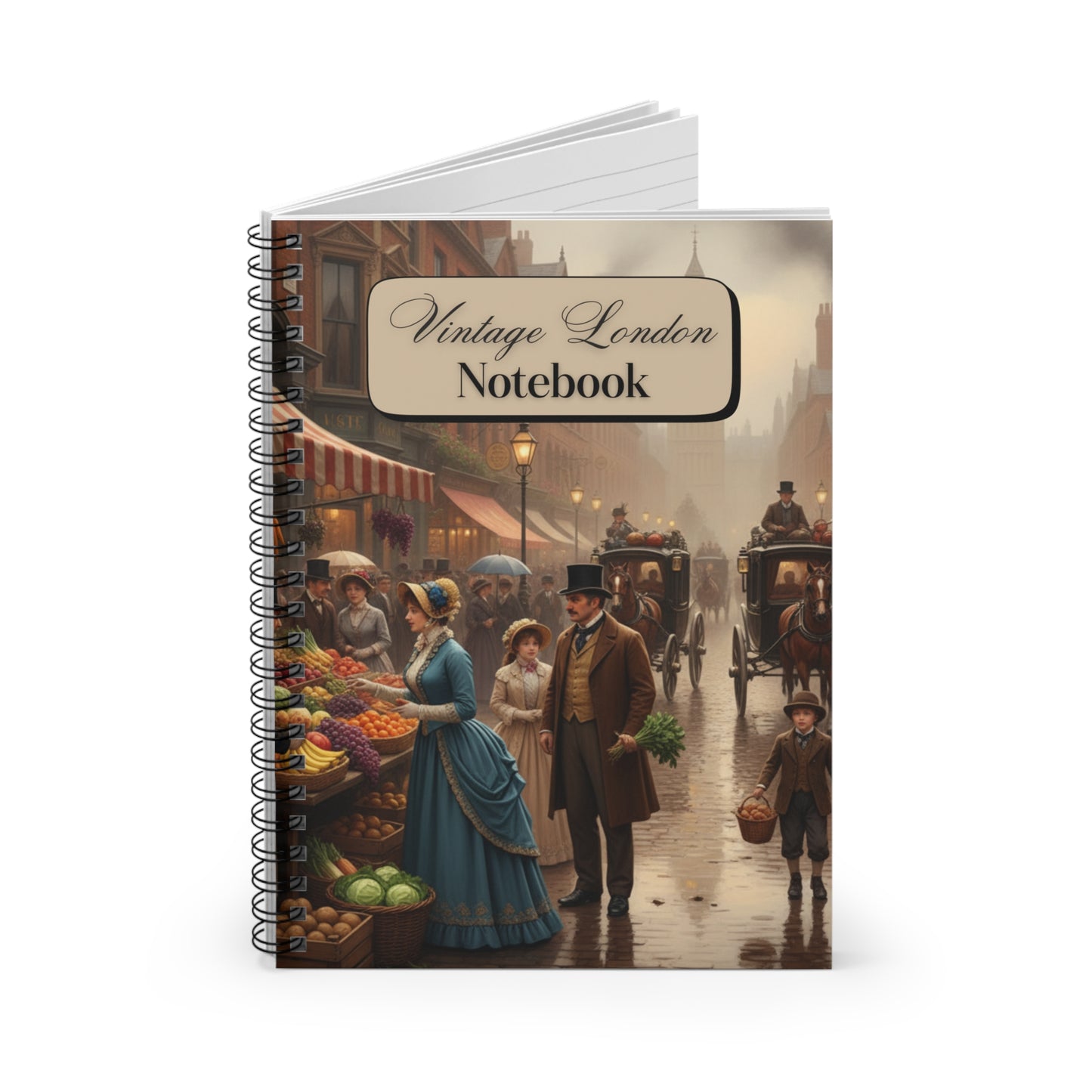 Vintage London Spiral Notebook - Ruled Line
