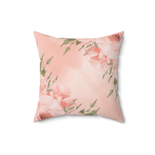 Peachy Keen Polyester Square Pillow