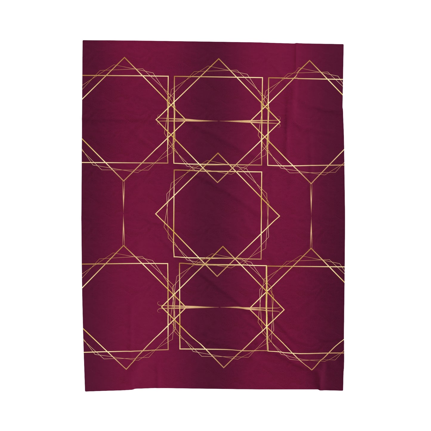 Gilded Elegance (Burgundy) Velveteen Plush Blanket