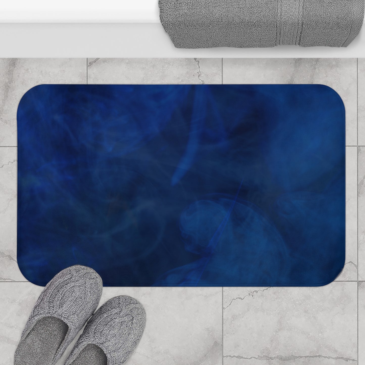 A Kind of Smoky Blue Bath Mat