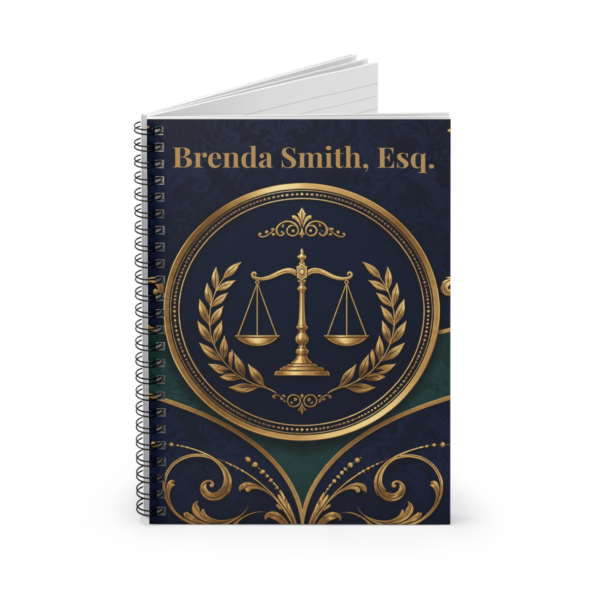 Attorney Personalized Legal Scales Notebook — Ruled Spiral Journal