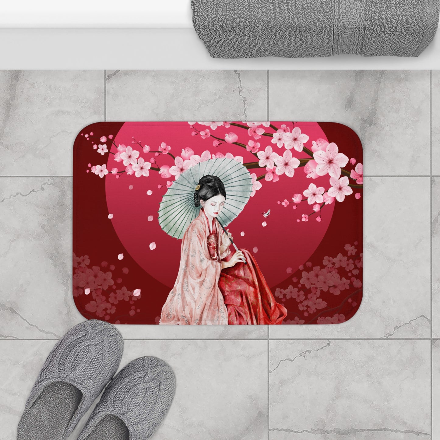 Cherry Blossoms Cherry Moon Bath Mat