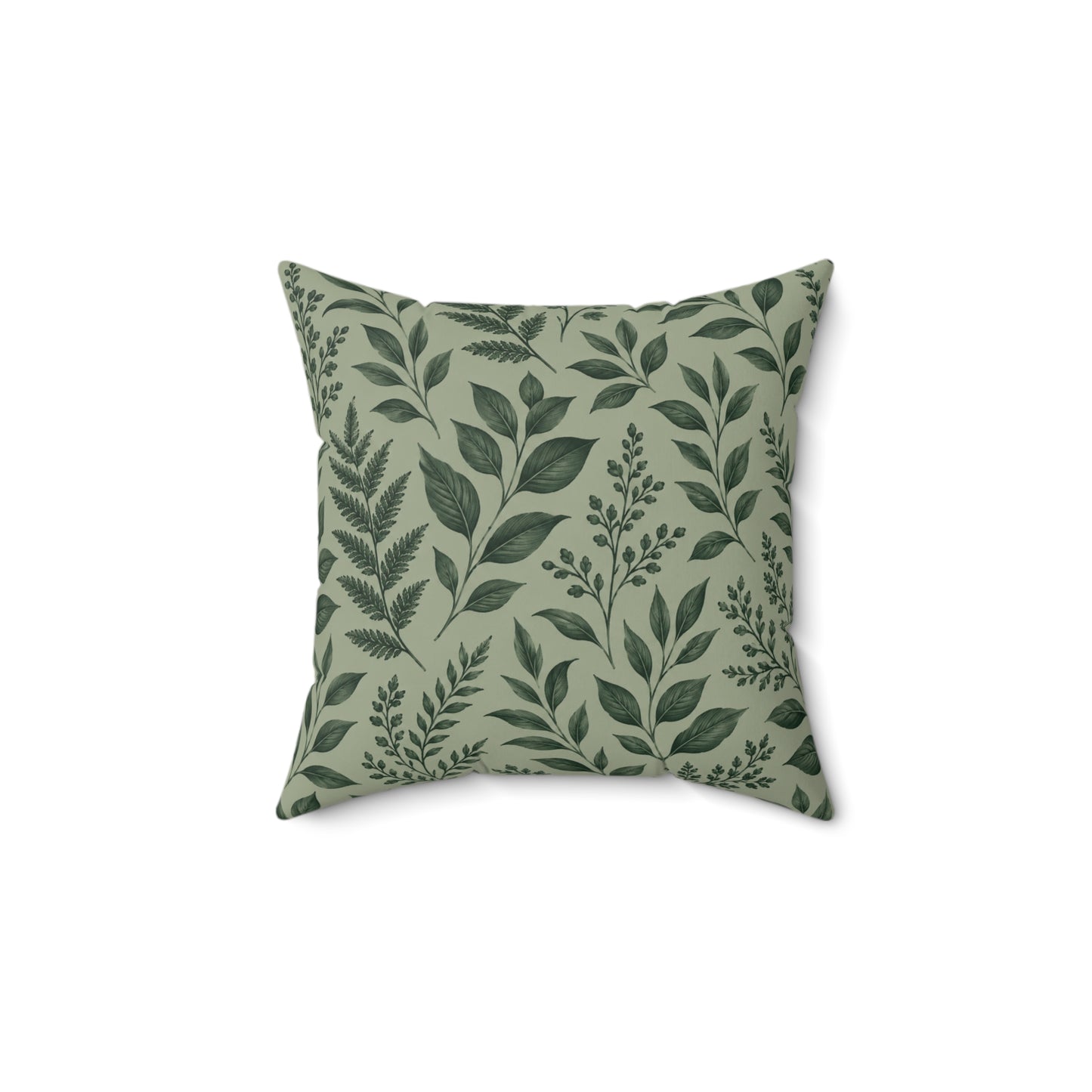 Botanical Green Leaf Throw Pillow – Decorative Cushion