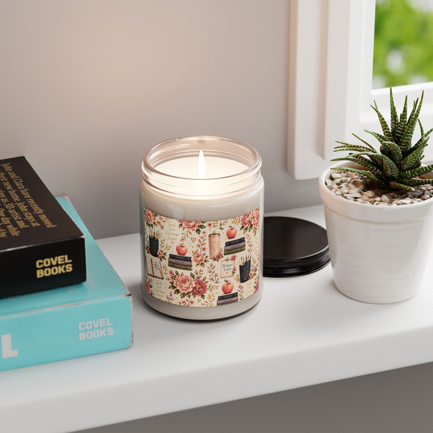 Teacher Appreciation Soy Candle — 9oz Scented Jar (Teachers, Readers, Cozy Study Gift)