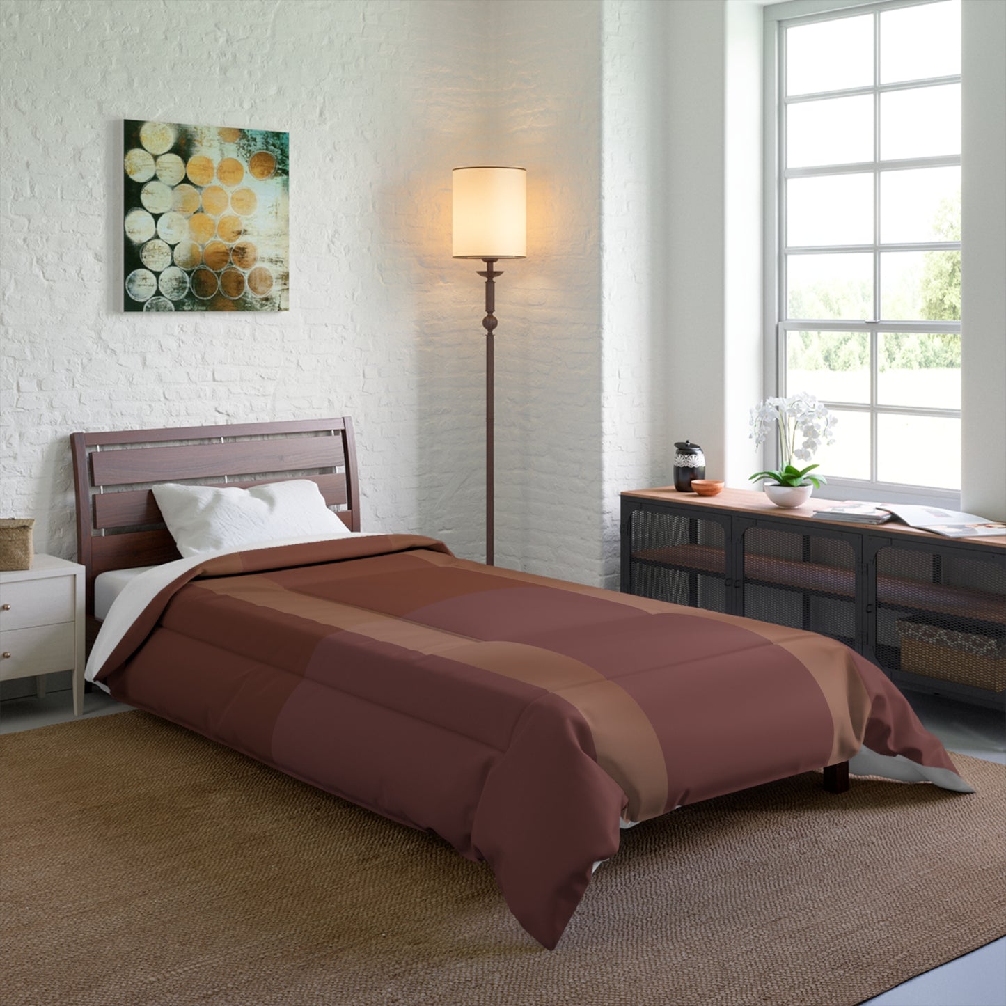 Down to Earthtone Stripe Comforter – Brown Cozy Plaid Bedding
