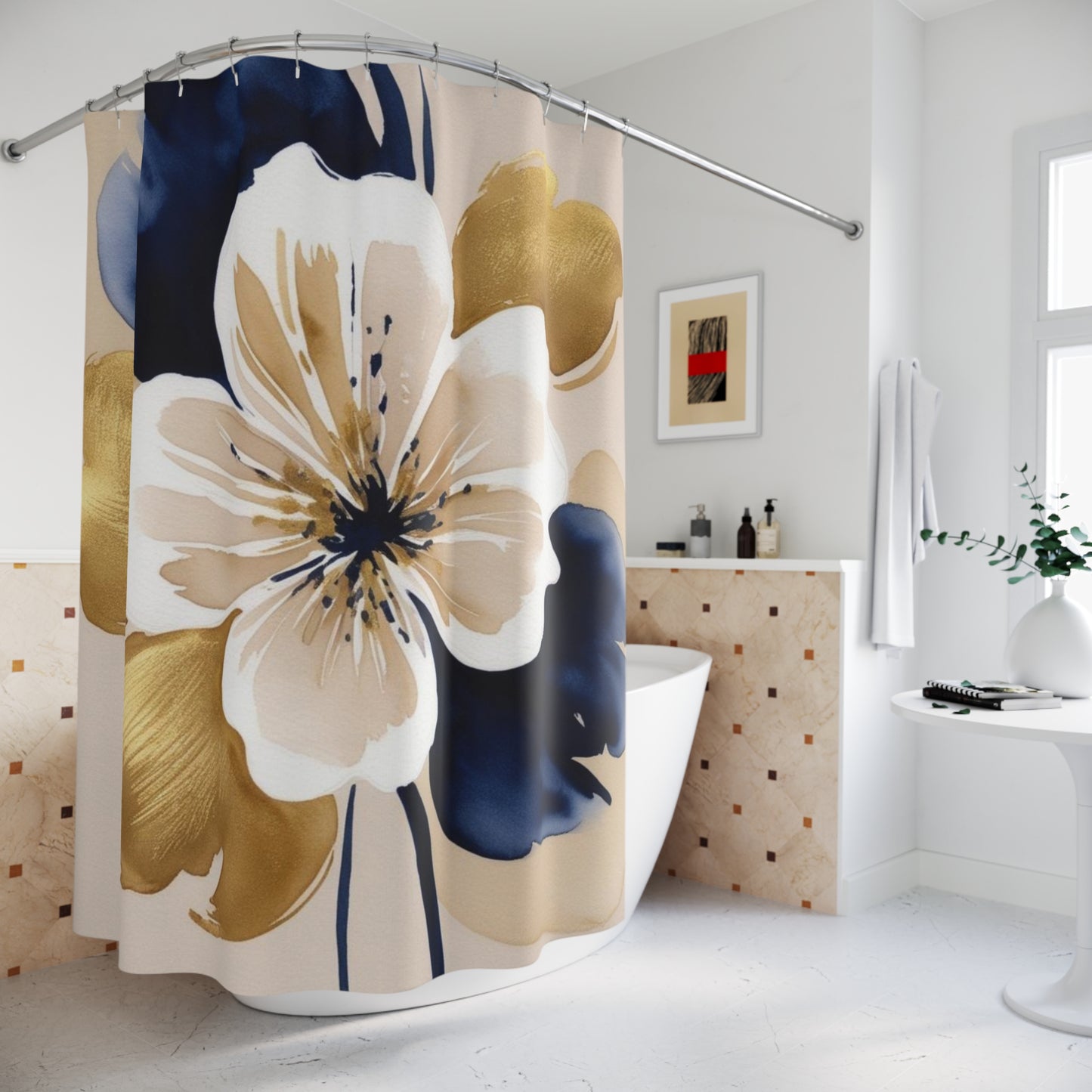 Abstract Floral Shower Curtains