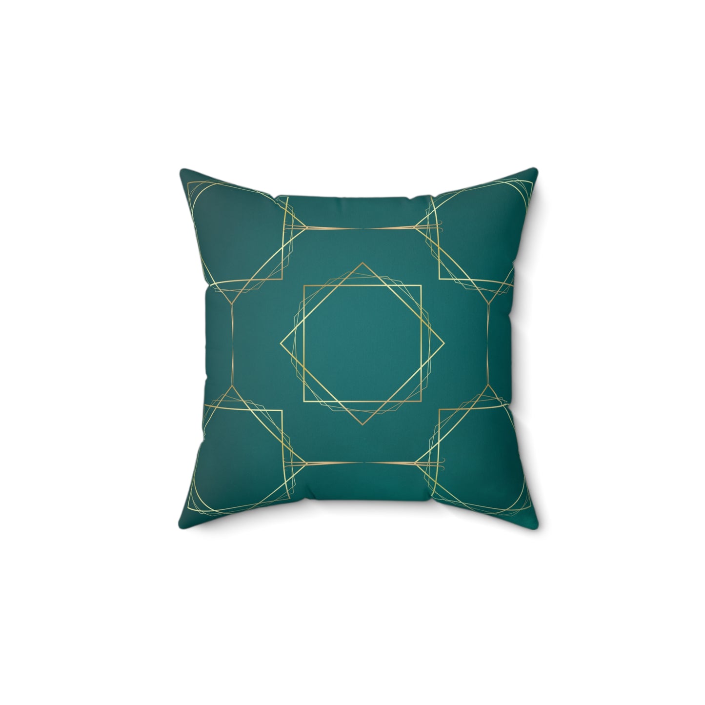 Gilded Elegance (Dark Teal) Polyester Square Pillow