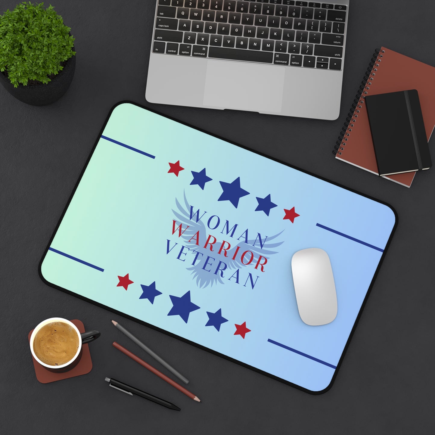 Woman, Warrior, Veteran Desk Mat