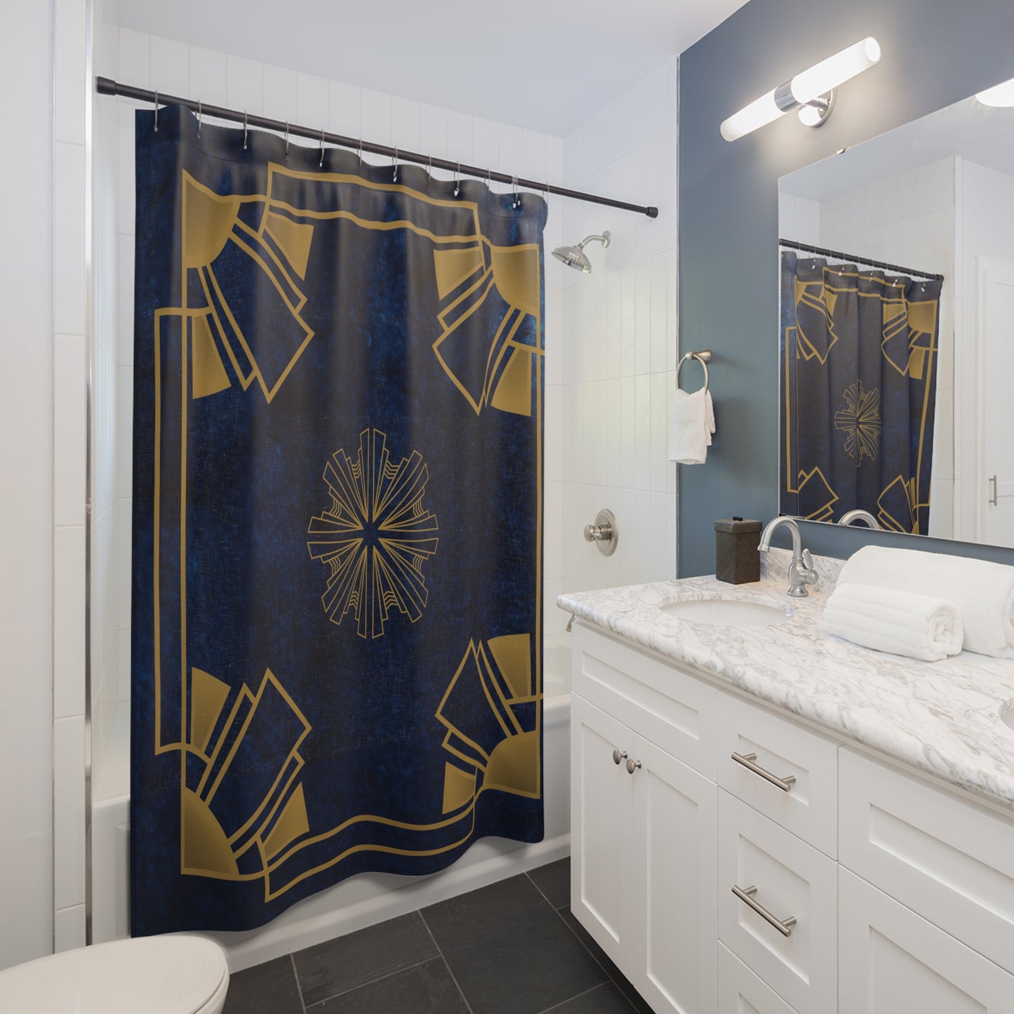 Midnight Luxe (Cobalt Blue) Shower Curtains