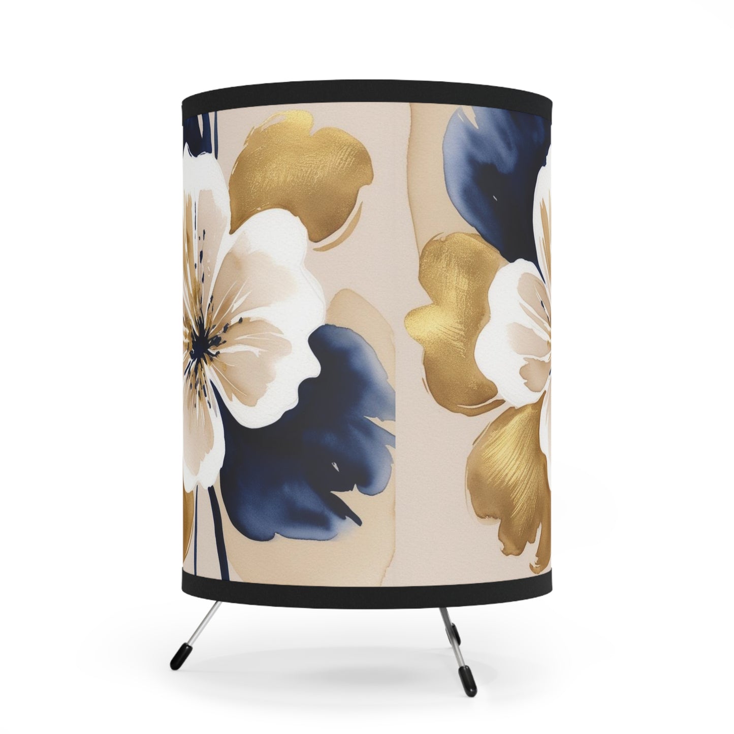 Abstract Floral Tripod Lamp