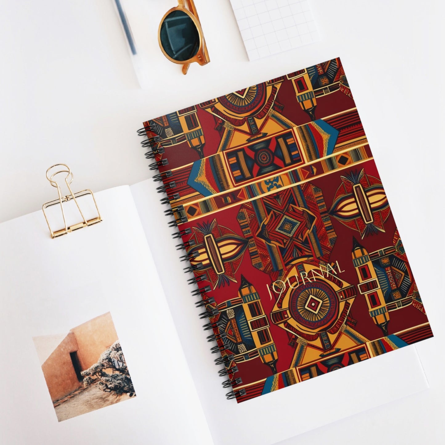 African Canvas 1 Spiral Notebook - Ruled Line