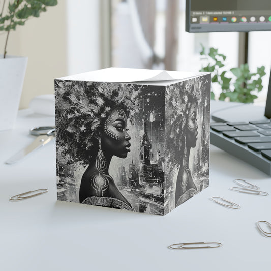 Glam Girl (Silver/Black) Note Cube