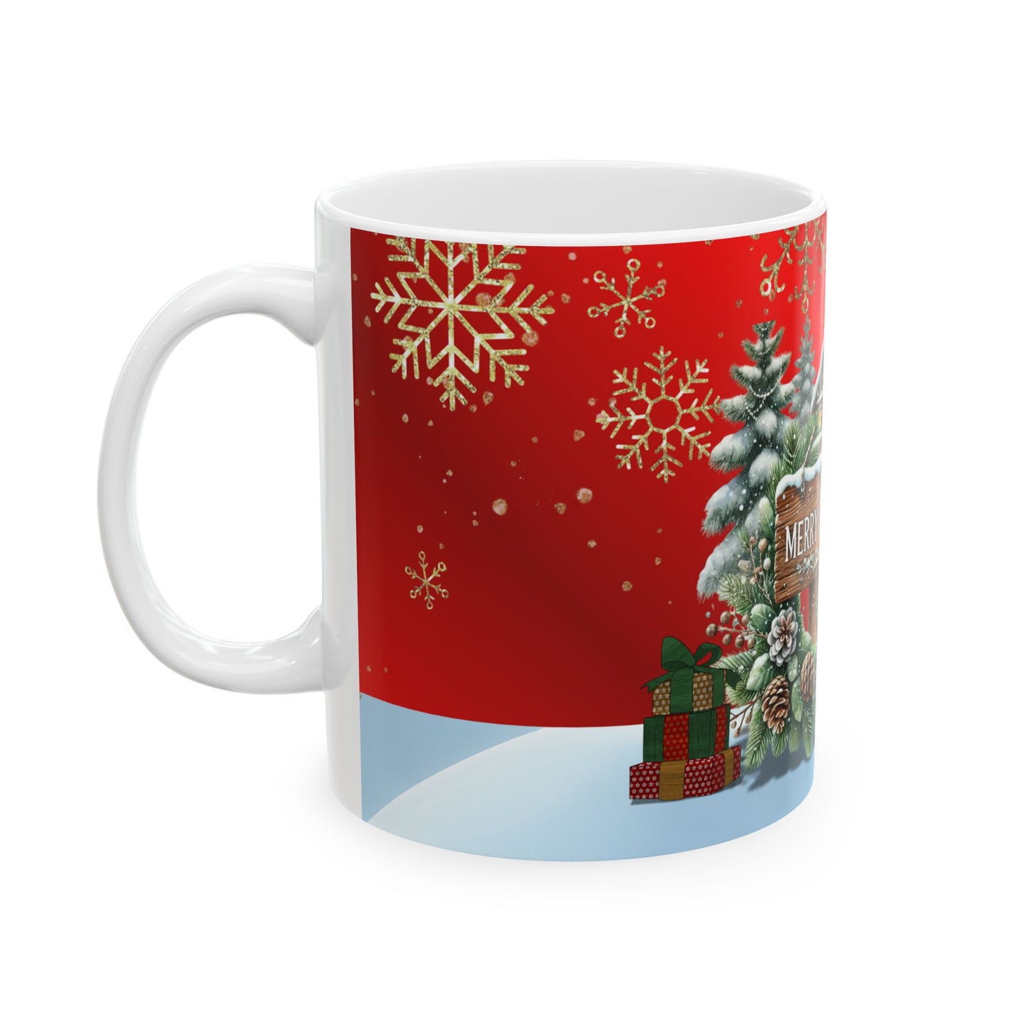 Merry Christmas Ceramic Mug, (11oz, 15oz)