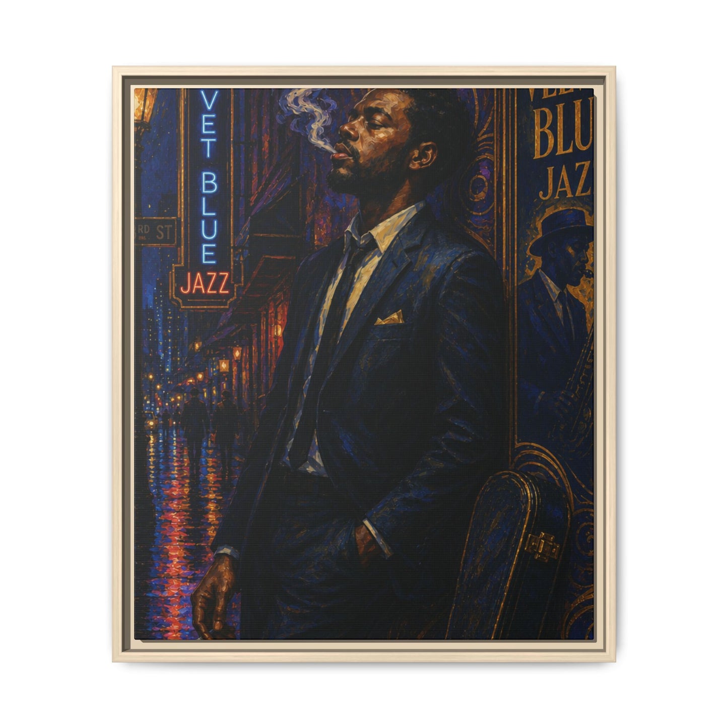 After the Gig Framed Retro Jazz Music Canvas Print