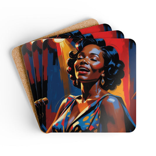 Jazz Songstress Corkwood Coaster Set