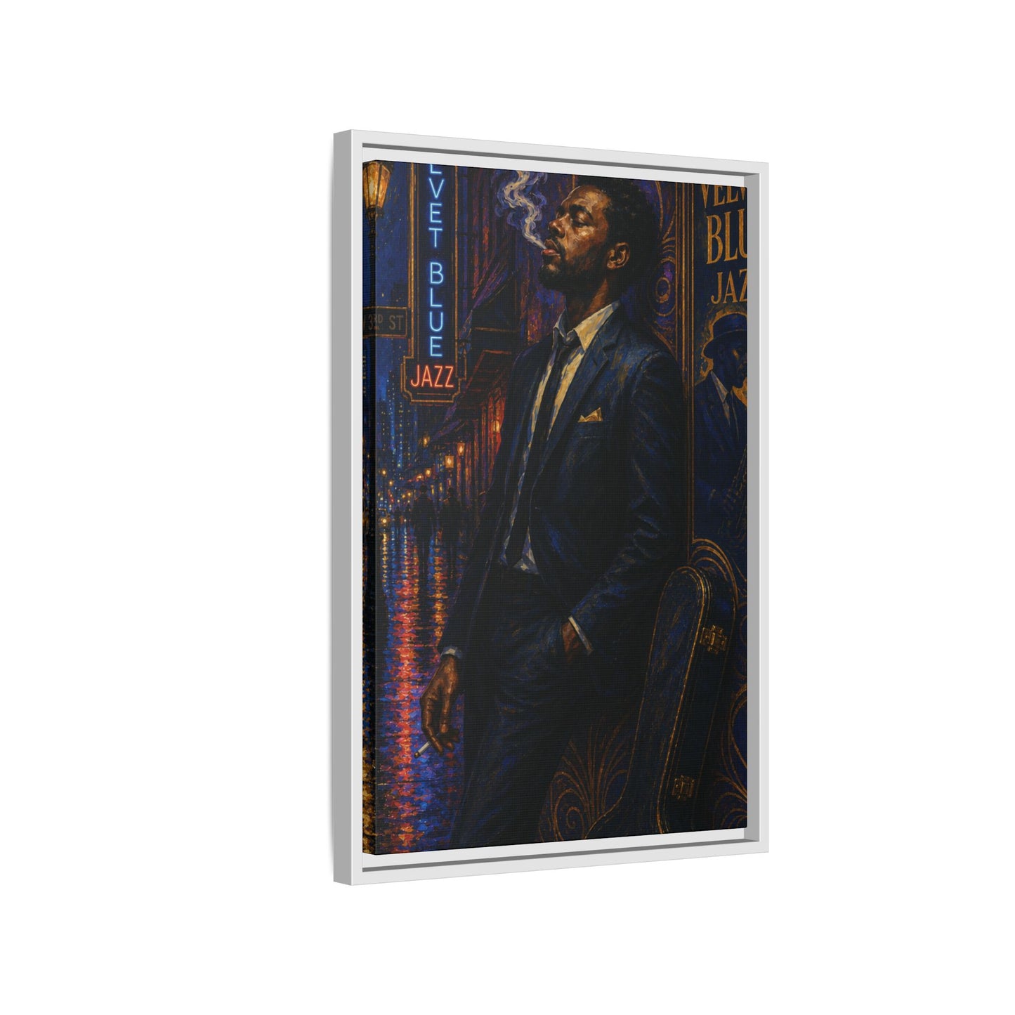 After the Gig Framed Retro Jazz Music Canvas Print