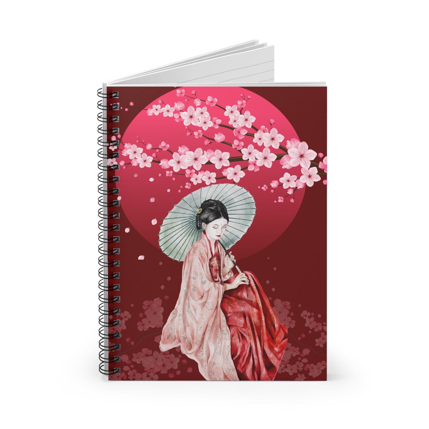 Cherry Blossoms Cherry Moon Spiral Notebook - Ruled Line