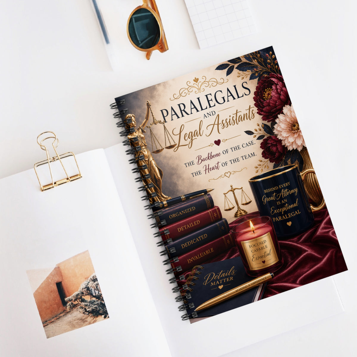 Attorney Paralegals & Legal Assistants Spiral Notebook — 'Backbone of the Case' Ruled Journal
